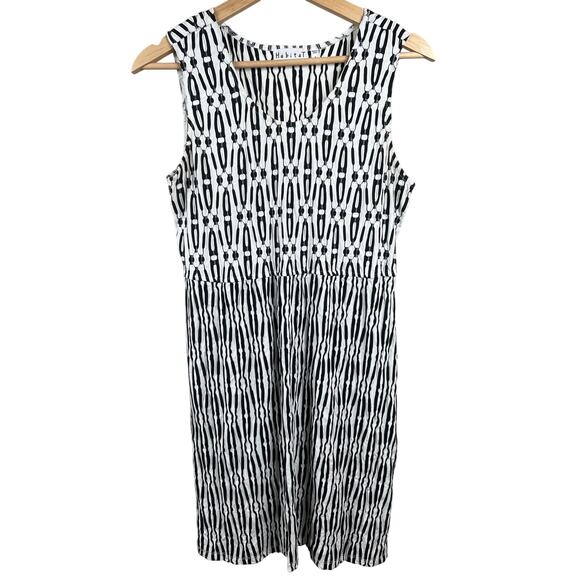 HABITAT Black and White Crinkle Tank Sheath Polyester Spandex Size Small - Picture 1 of 5